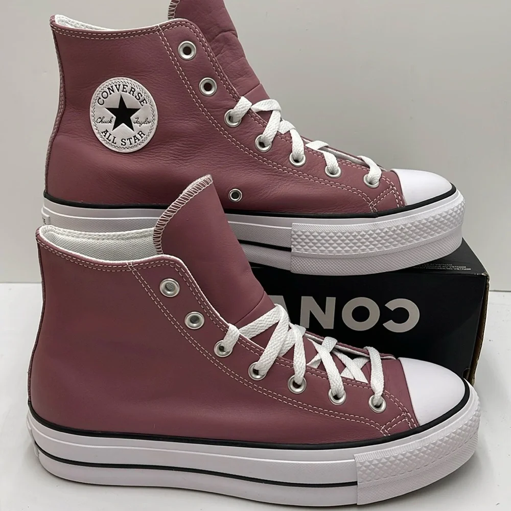 Converse WMNS CTAS LIFT HI PINK AURA/WHITE/BLACK A07858C Platforms Sneakers